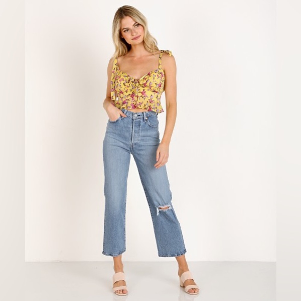 Beaumont Top Yellow Floral